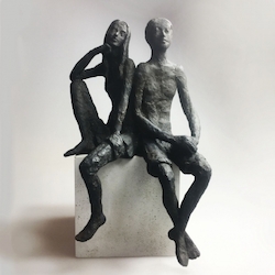 Paar I., Bronze/Beton, 2020, H: 23 cm