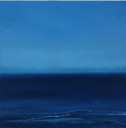Am Meer Lampedusa 01, Öl, Fotografie, Alu-Dibond, 2015, 20 × 20 cm