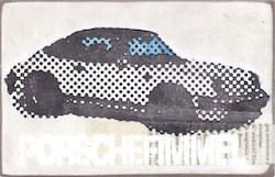 porschefimmel (gepunktet), Acryl/Collagen auf MDF, 2013, 15,5 × 24 cm