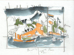 Loddin, Aquarell, 2007, 15 &times; 20 cm