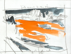 ...nach Siebenbäumen, Aquarell, 2007, 15 &times; 20 cm