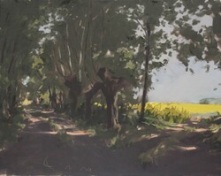 Allee an der Schlei, Öl auf Leinwand, 2014, 40 &times; 50 cm
