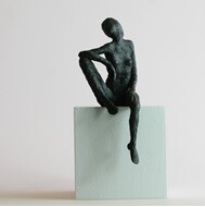 An der Wasserkante VIII., Bronze/Holz, 2016, H: 20 cm