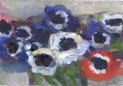 Anemonen, Gouache, 2012, 20,5 &times; 29 cm