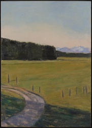 Ausblick auf die Berge, Öl auf Leinwand, 2017, 70 &times; 50 cm