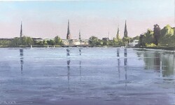 Hamburg, Öl auf Leinwand, 2020, 30 &times; 50 cm
