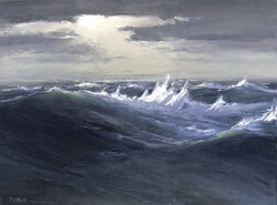 Hohe See im Licht, Öl auf Leinwand, 2020, 60 &times; 80 cm