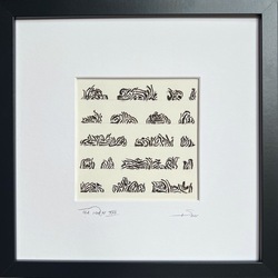 Tea Poem XXII., Teeblätter, Kleber auf Hahnemühle-Papier, 2025, 27 &times; 27 cm