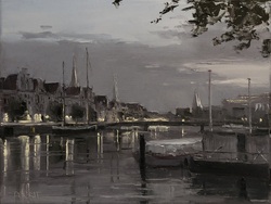 An der Untertrave, Öl auf Leinwand, 30 &times; 40 cm