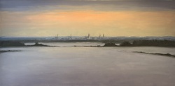 Nebel vor Lübeck, Öl auf Leinwand, 60 &times; 120 cm