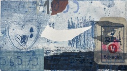 Kleine Herzen 4, Sprühdosen, Malerei, Ätzradierung und Kaltnadel, 2022, 16,5 &times; 29,5 cm