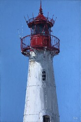 Leuchtturm List-West, Öl auf Leinwand, 2020, 60 &times; 40 cm