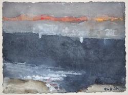 Ostsee abends, Gouache, 2012, 28,5 &times; 38 cm