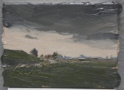 Pumpenhaus Munkmarsch, Öl auf Leinwand, 2013, 18 &times; 24 cm