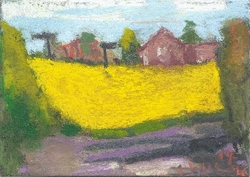 Raps bei Esguus, Pastell, 2014, 14,7 &times; 21 cm