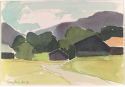 Reuthe, Aquarell, 2017, 10,5 &times; 15,5 cm