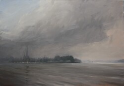 Schleswig, Regenstimmung, Öl auf Leinwand, 2013, 70 &times; 100 cm