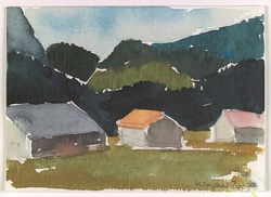 Stadel in Schönenbach, Aquarell, 2017, 10,5 &times; 15 cm