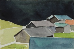 Stadel in Schönenbach II., Aquarell, 2017, 10,5 &times; 15 cm