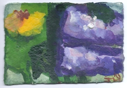 Sumpfdotterblume und Flieder, Gouache, 2010, 10 &times; 15 cm