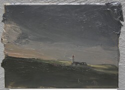 Westfeuer, Ellenbogen, Öl auf Holz, 2013, 18 &times; 24 cm