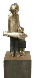 Zwei mit Fisch, Bronze, 2015, H: 20 cm