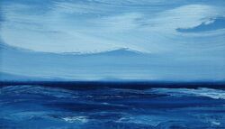 Am Meer 15, Öl, Fotografie, Alu-Dibond, 2015, 10 &times; 18 cm