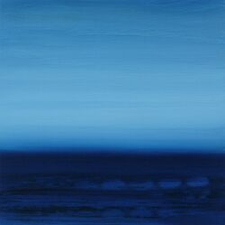 Am Meer Lampedusa 02, Öl, Fotografie, Alu-Dibond, 2015, 20 &times; 20 cm