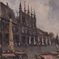 Am Rathaus II, Öl auf Hartfaser, 2008, 25 &times; 25 cm