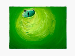 Circling Green 6, Öl, Fotografie, Aluminium, 2020, 22,5 &times; 33,3 cm