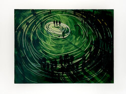 Circling Green 31, Öl, Fotografie, Aluminium, 2020, 22,5 &times; 33,3 cm