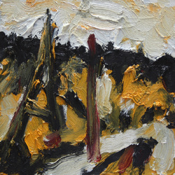 Bei den Masten, Öl auf Leinwand, 2012, 20 &times; 20 cm