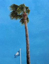 Cannes 1, Öl auf Pappe auf Holz, lackiert, 2017, 65 &times; 50 cm