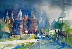 Holstentor - Lübeck, Aquarell, 2009, 52 &times; 76 cm
