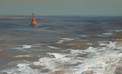 Im Fahrwasser/Studie, Öl auf Leinwand, 2012, 16,5 &times; 27 cm