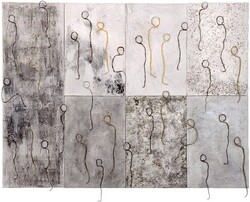 Nachbarschaften, Acryl, Mischtechnik, versch. Materialienauf Leinwand, 2011, 120 &times; 160 cm
