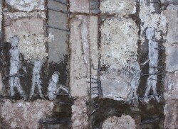 o. T. 13-02, Acryl, Mischtechnik, versch. Materialien, Altmetall auf Leinwand, 2013, 90 &times; 120 cm