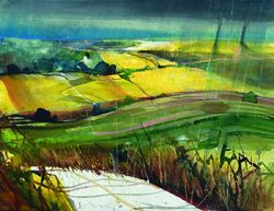 Rapsfelder mit Regenstimmung, n/a, N/A