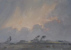 Regenschleier/Studie, Öl auf Leinwand, 2012, 25 &times; 35,5 cm