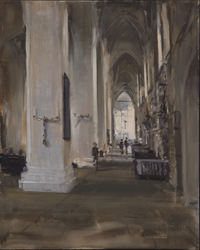 Seitenschiff im Dom, Öl auf Hartfaser, 2008, 50 &times; 40 cm