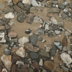 Steine I, Öl auf Leinwand, 2012, 100 &times; 100 cm