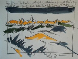 Das Dorf, Aquarell, 2005, 23,8 &times; 32 cm