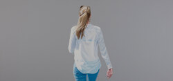 Ohne Titel (M.mit weißer Bluse), Acryl auf Leinwand, 2013, 90 &times; 190 cm