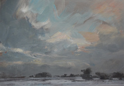 Winterhimmel, Öl auf Leinwand, 2012, 30 &times; 43 cm