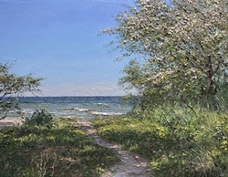 Frühling an der Ostsee bei Groß Schwansee, Öl auf Leinwand, 2024, 70 × 90 cm